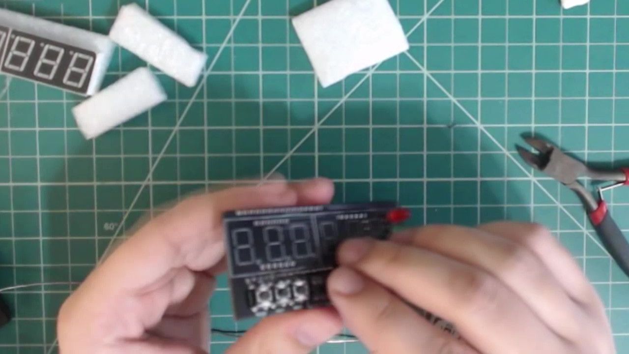 Buttons placed onto the PCB.