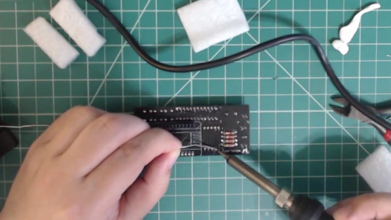 Solder the 7-segment displays onto the PCB.