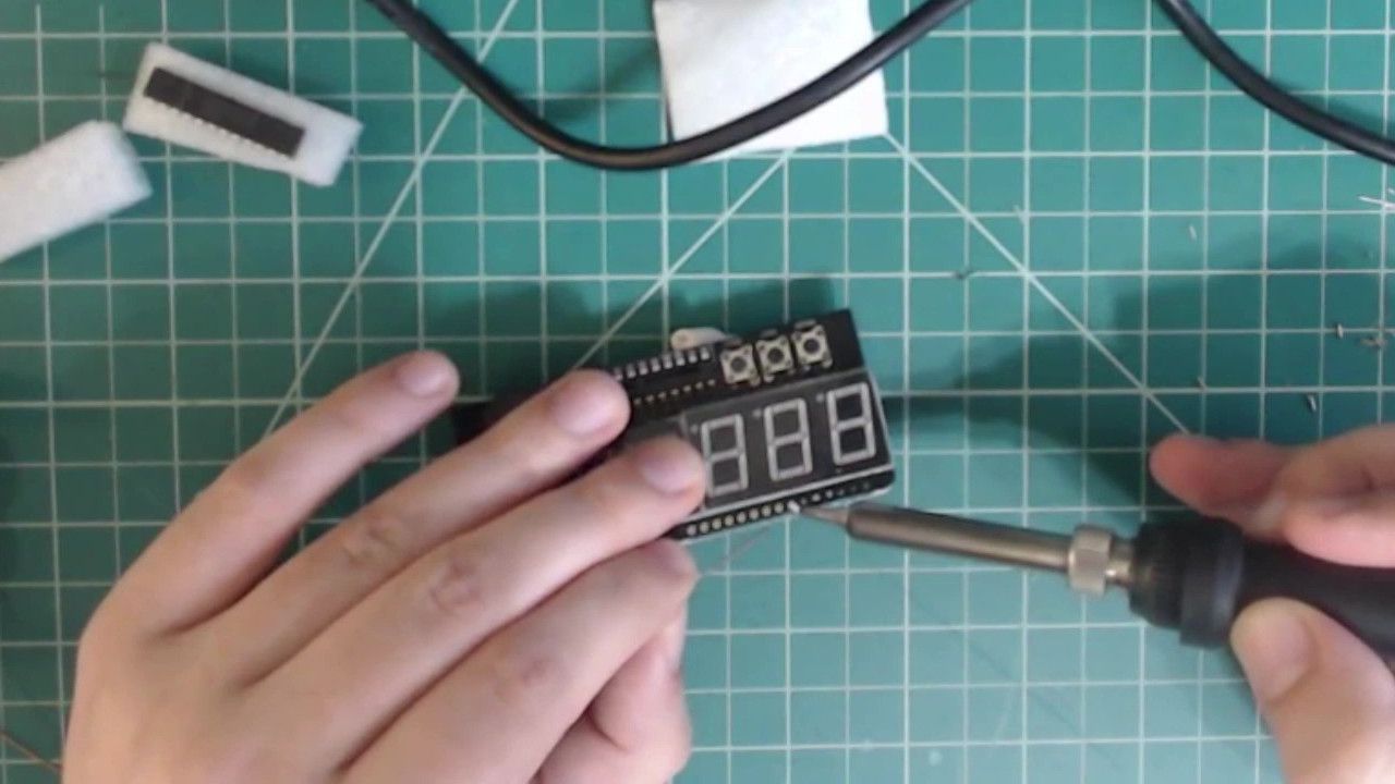 Solder the top header pins.