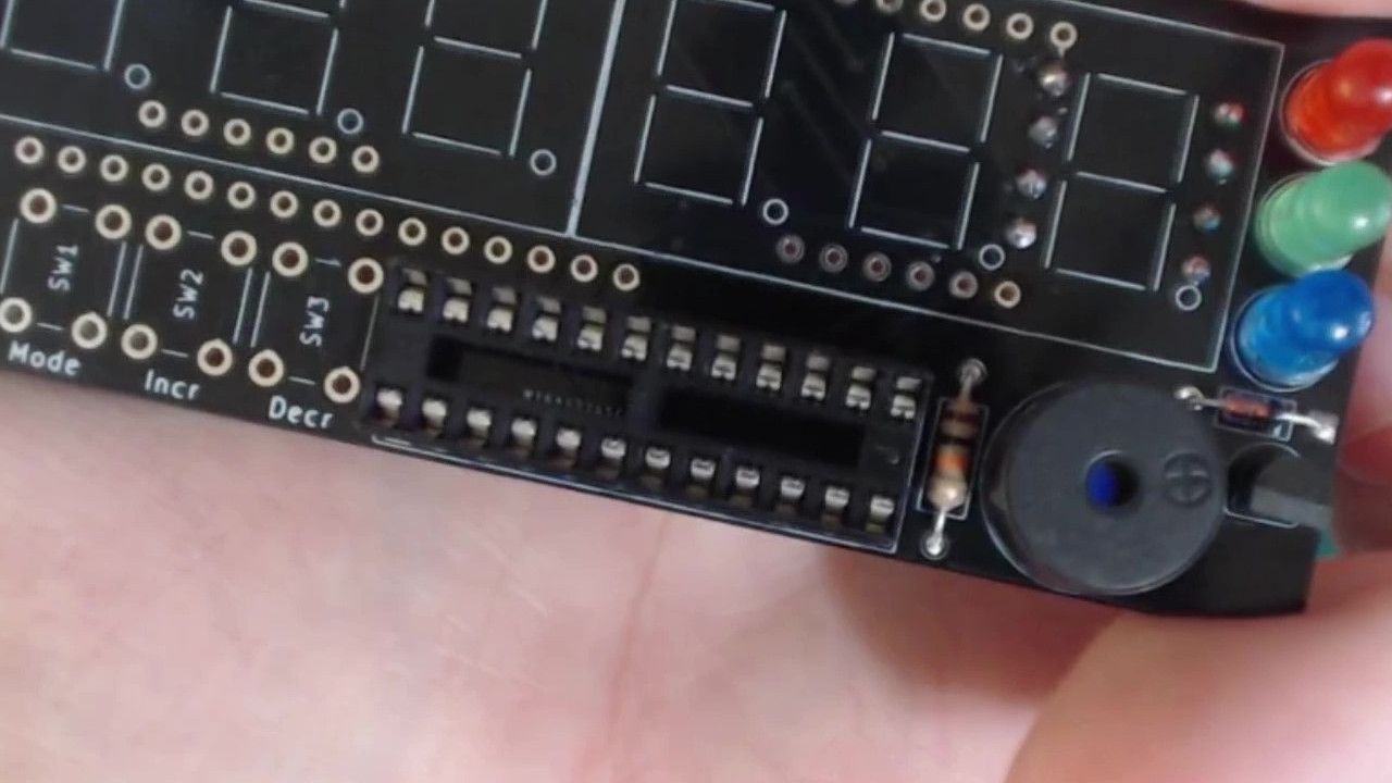 The IC socket on the PCB.