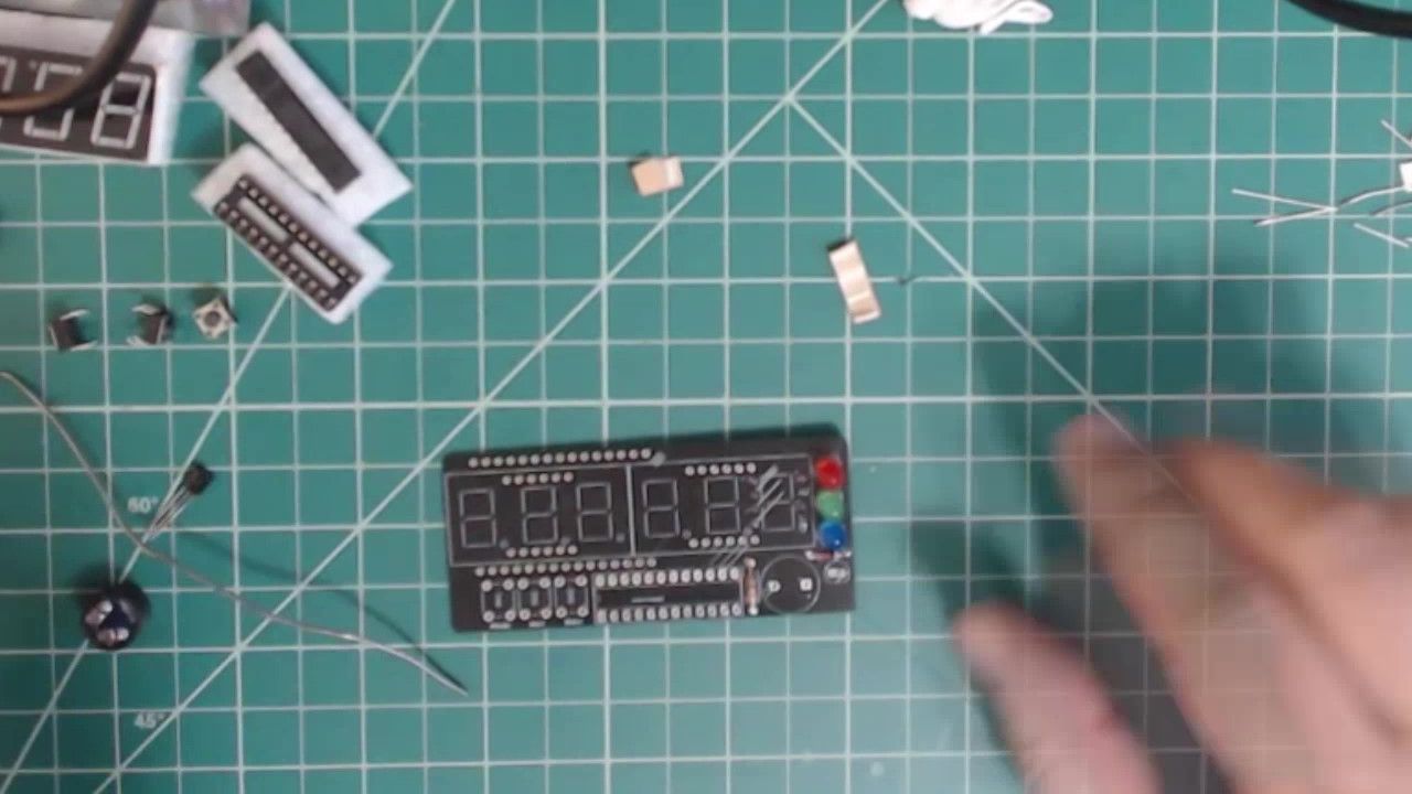 The LEDs soldered onto the PCB in the correct order.