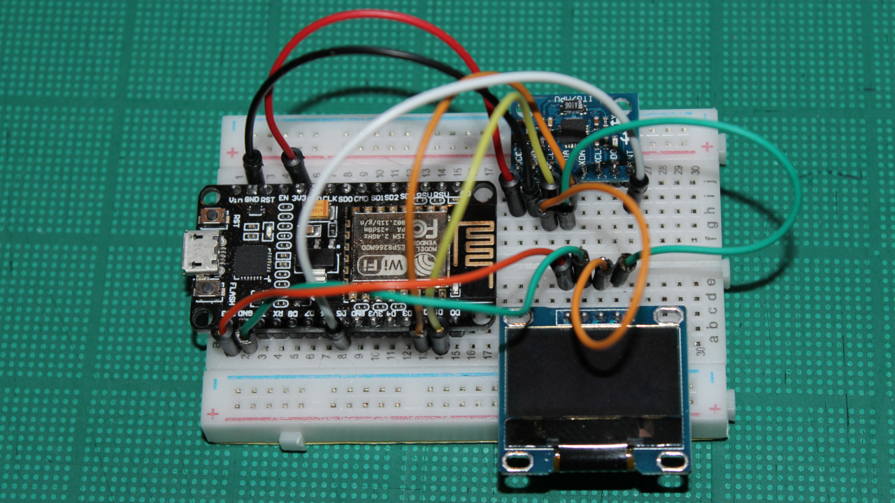 Completed breadboard setup.