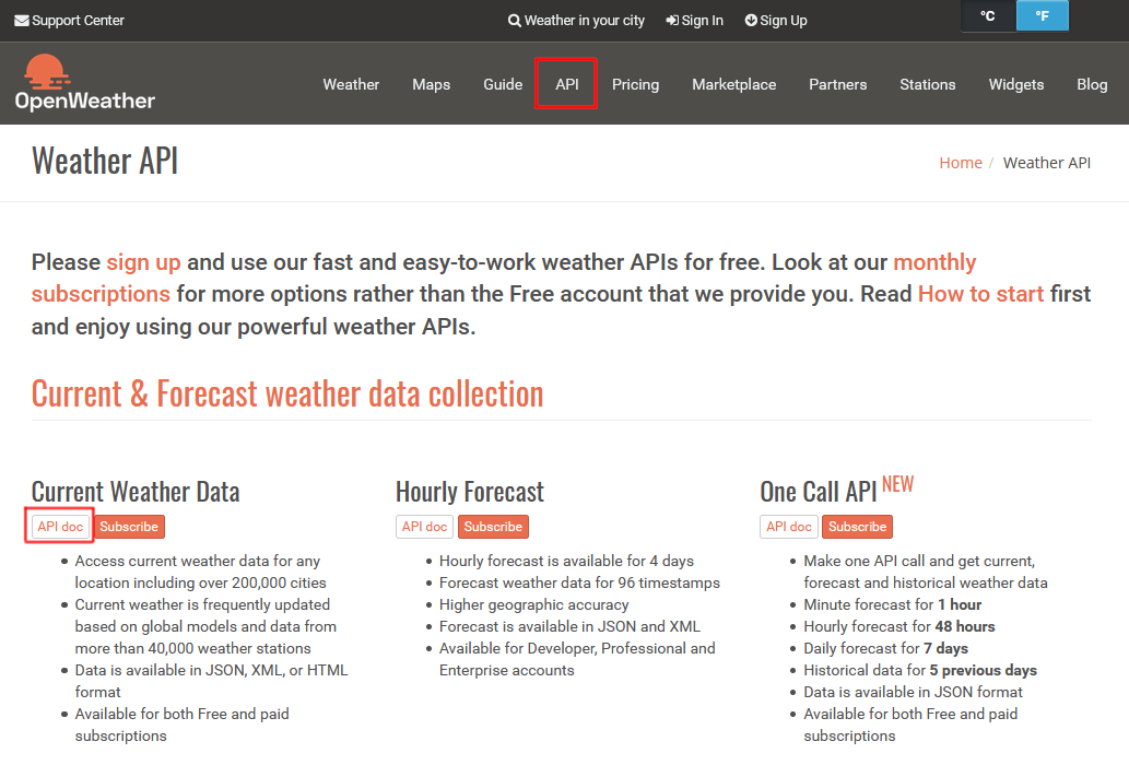 OpenWeather's services.